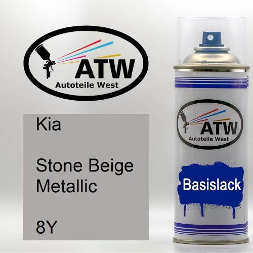 Kia, Stone Beige Metallic, 8Y: 400ml Sprühdose, von ATW Autoteile West.